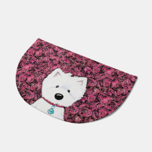 Westie Roses Floral Doormat