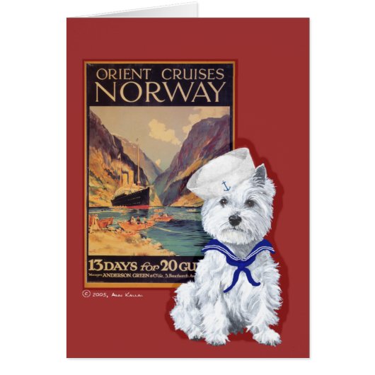 Westie Sailor - Travel Dreams Cards (Front)