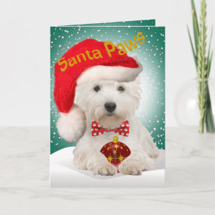 Westie Christmas Stickers Westie Dog Sled by Borgo