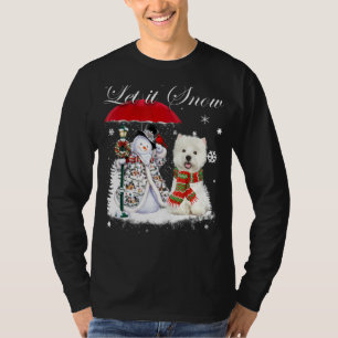 Westie Santa Dog Christmas Snowman Xmas Pajama T-Shirt