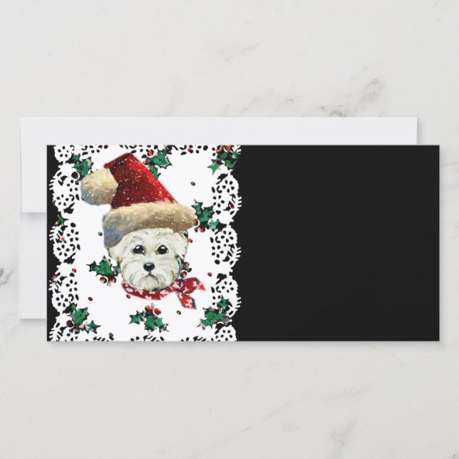 Westie Santa Holiday Card (Front)