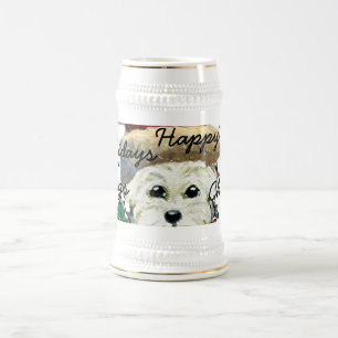 Westie Santa Stien Beer Stein
