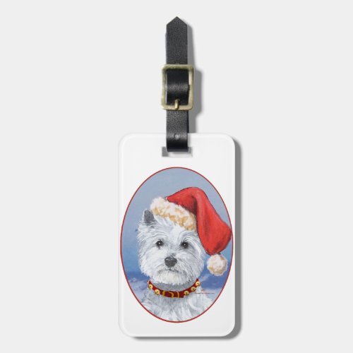 Westie Santas Helper Luggage Tag