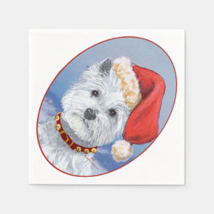 Westie Santas Helper Paper Napkins