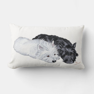 Westie & Scottie at Ease Lumbar Pillow