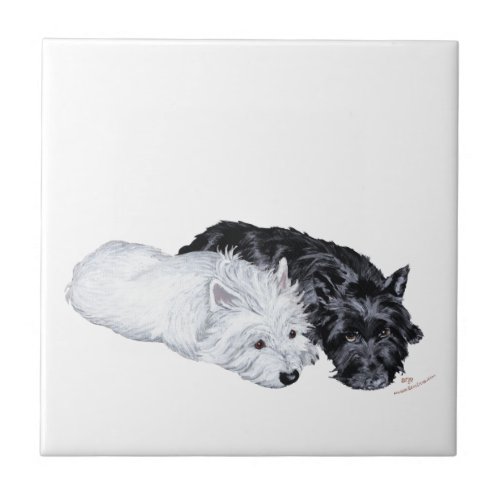 Westie  Scottie at Ease Tile