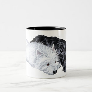 Westie & Scottie at Ease Two-Tone Coffee Mug