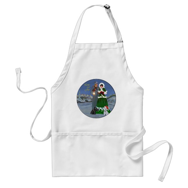 Westie & Scottie Christmas Carols Adult Apron (Front)