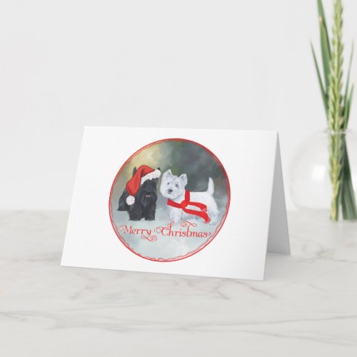 Westie Scottie Christmas Holiday Card