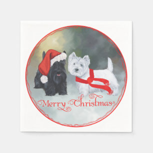 Westie Scottie Christmas Napkins