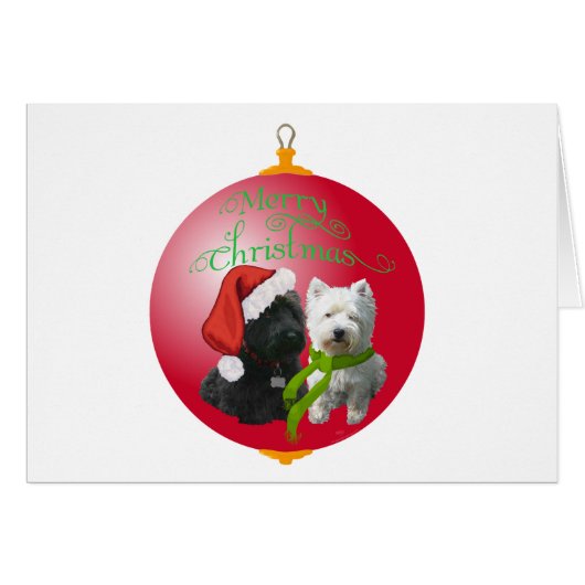 Westie Scottie Christmas Ornament (Front Horizontal)