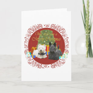 Westie & Scottie Merry Christmas Holiday Card