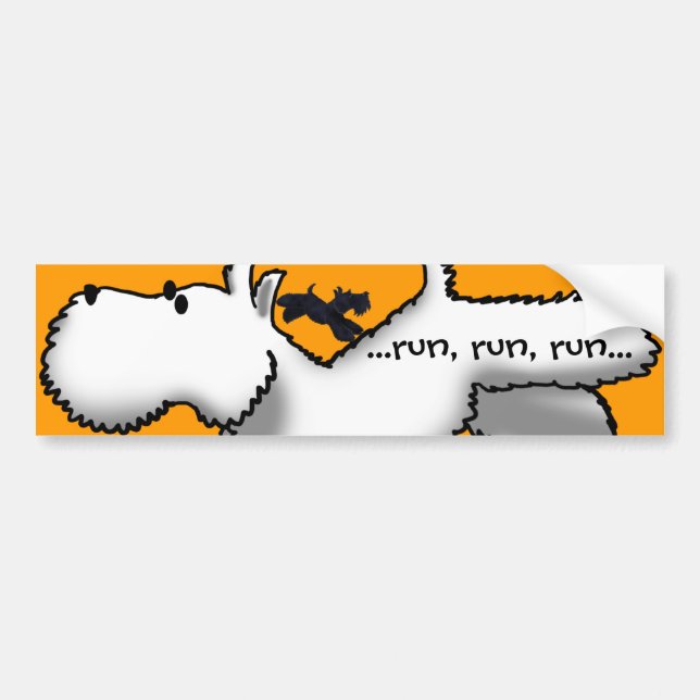 Westie/Scottie Run Bumper Sticker (Front)