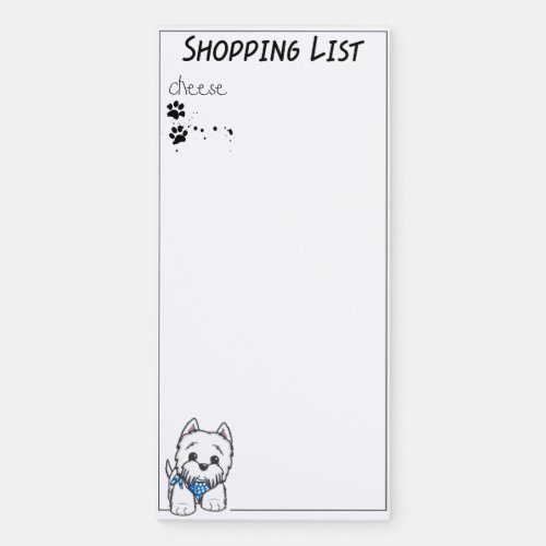 Westie shopping list magnetic notepad