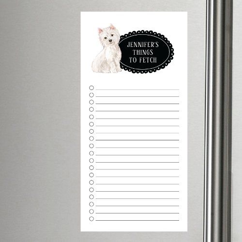 Westie Shopping List  Magnetic Notepad