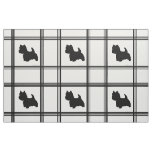 Westie Silhouette on Gridwork Fabric