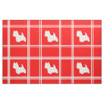 Westie Silhouette on Red Fabric