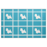 Westie Silhouette on Turquoise Fabric