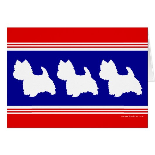 Westie Silhouette Red & Blue (Front Horizontal)