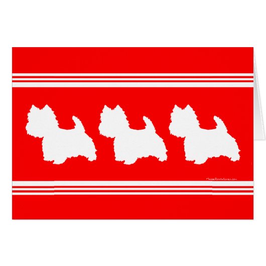 Westie Silhouette Red Cards (Front Horizontal)