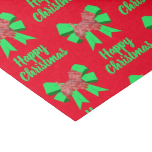 Westie Silhouette Red Christmas Dog  Green Bow Tissue Paper