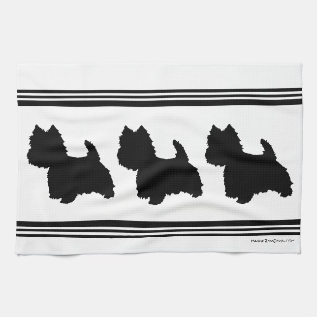 Westie Silhouette Towel (Horizontal)