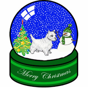 westie snow globe statuette