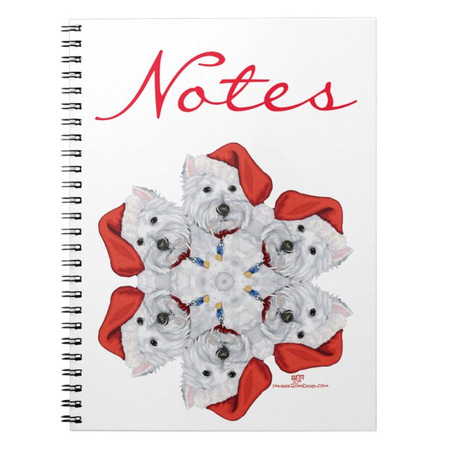 Westie Snowflake Notebook (Front)