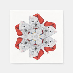 Westie Snowflake Paper Napkins