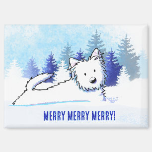 Westie Snowplow Winter Dog Magnet