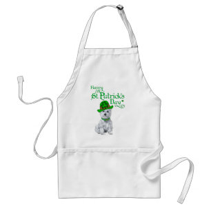 Westie St Patricks Day Adult Apron