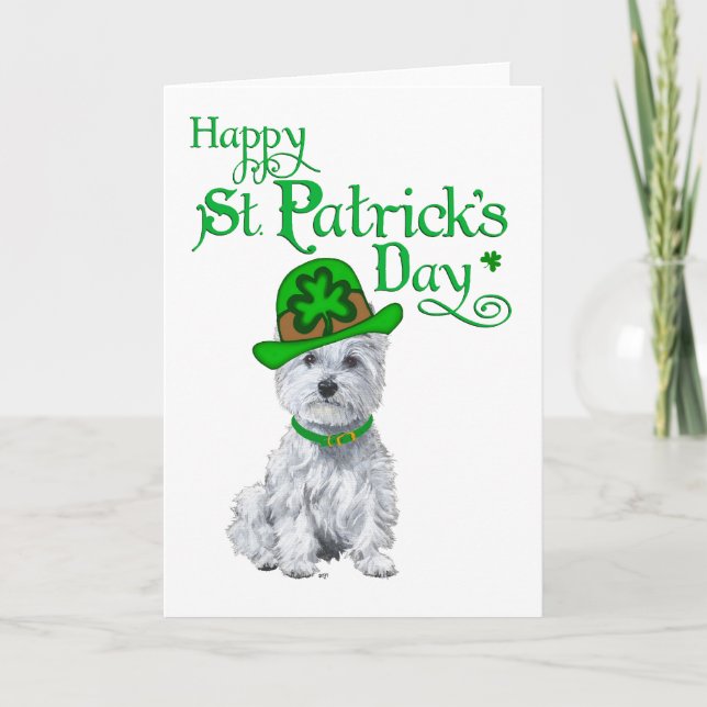 Westie St Patricks Day Card (Front)