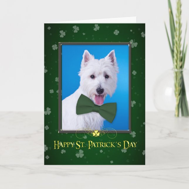 Westie St. Patrick's Day Card (Front)
