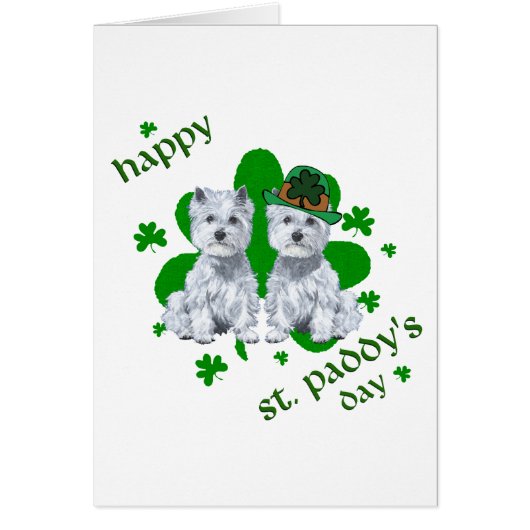 Westie St Patricks Day Cards (Front)