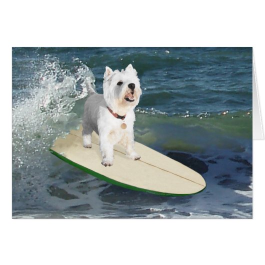 Westie Surfer Cards (Front Horizontal)