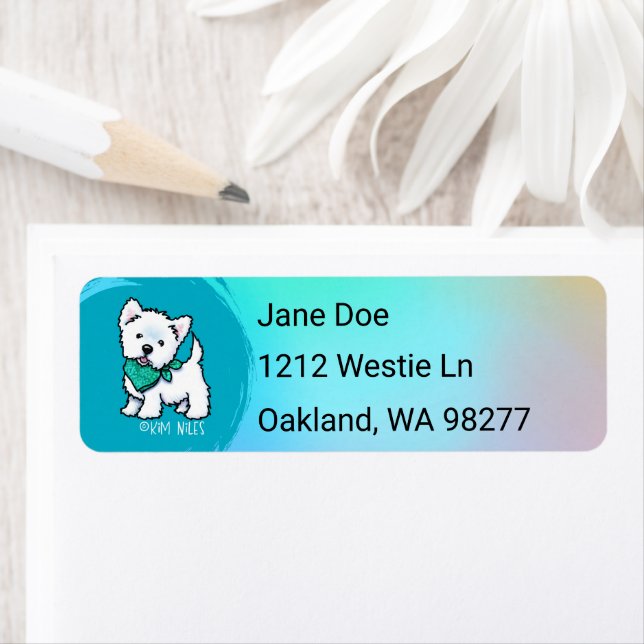 Westie Swash Return Address Label (Insitu)
