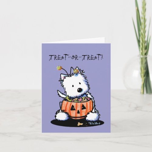 Westie Terrier Dog Halloween Card