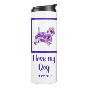 Westie Terrier Dog Silhouette Cute Purple PY&B Thermal Tumbler