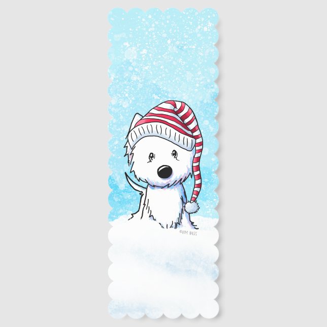 Westie Terrier Dog Winter Bookmarks (Front)