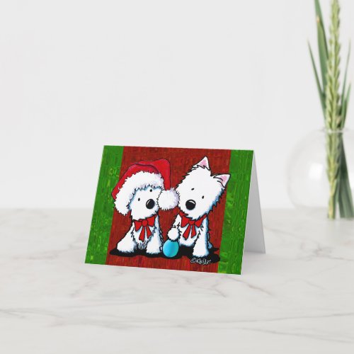 Westie Terrier Duo Christmas Cards