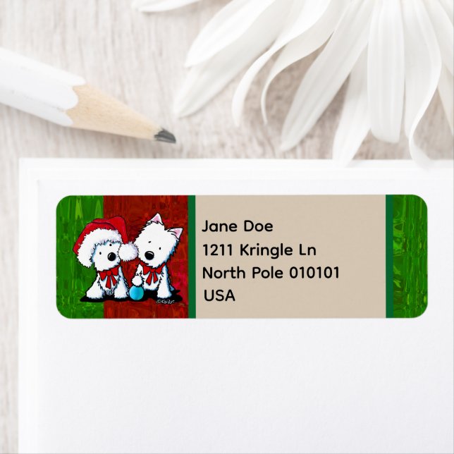 Westie Terrier Duo Christmas Labels (Insitu)