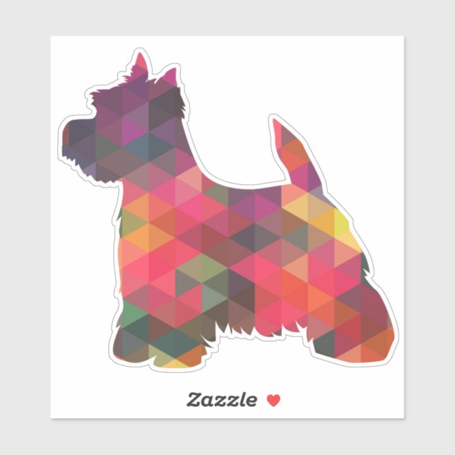 Westie Terrier Geometric Pattern Silhouette Sticker (Sheet)