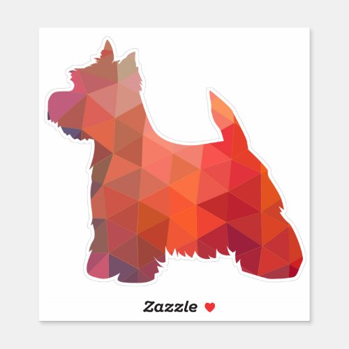 Westie Terrier Geometric Pattern Silhouette Sticker