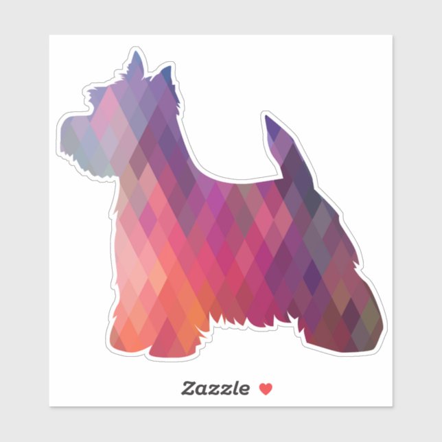 Westie Terrier Geometric Pattern Silhouette Sticker (Sheet)