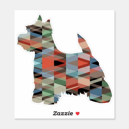 Westie Terrier Geometric Pattern Silhouette Sticker