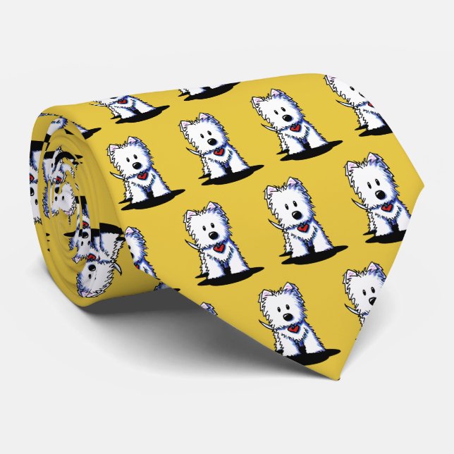 Westie Terrier KiniArt Neck Tie (Rolled)