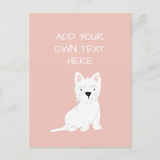 Westie Terrier Personalised Dog Name Postcard (Front)