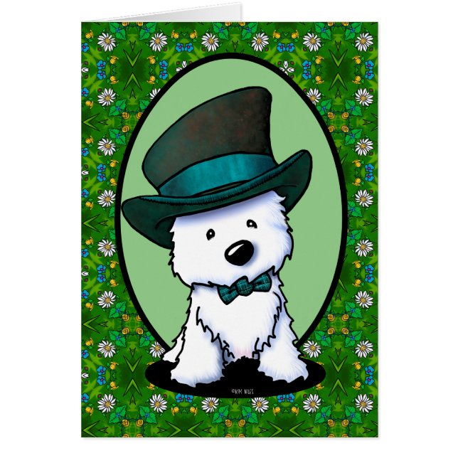 Westie terrier Saint Paddy’s Day Cards (Front)