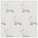 Westie Terrier Silhouette Tiled - Basic Fabric