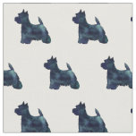 Westie Terrier Silhouette Tiled - Black Fabric